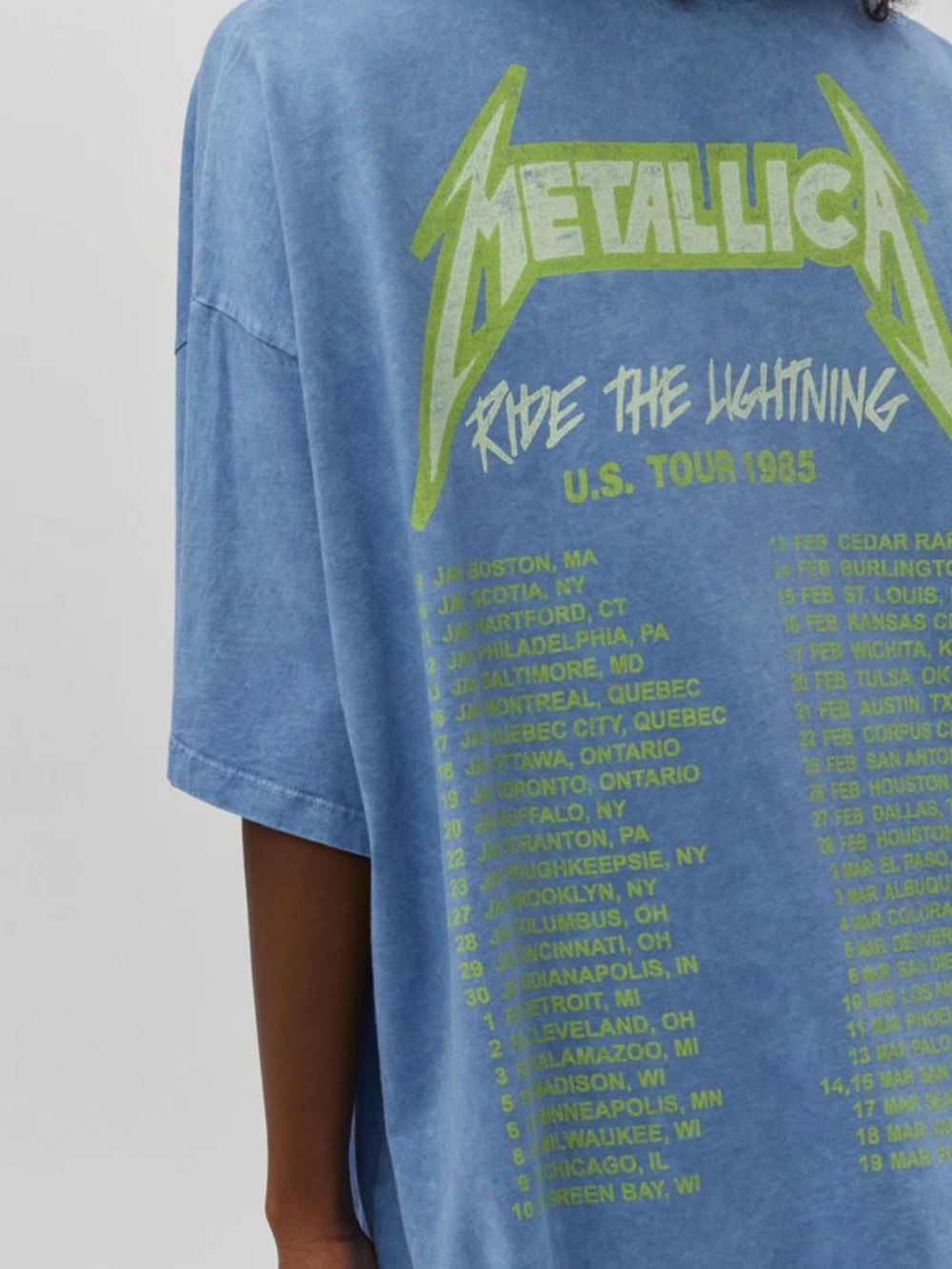 Daydreamer Metallica Ride The Lightning Tour Tee